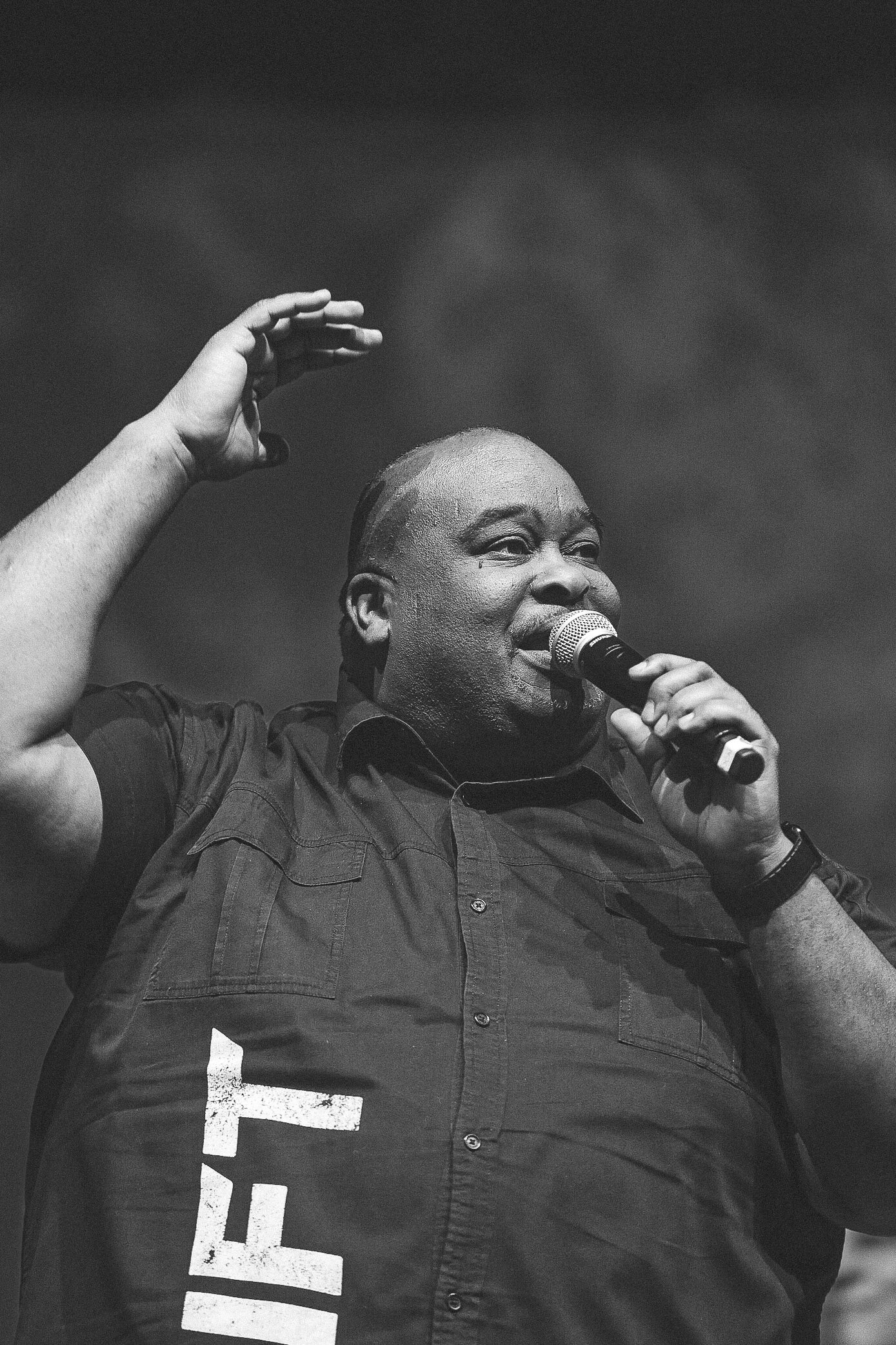 Eddie James leading worship